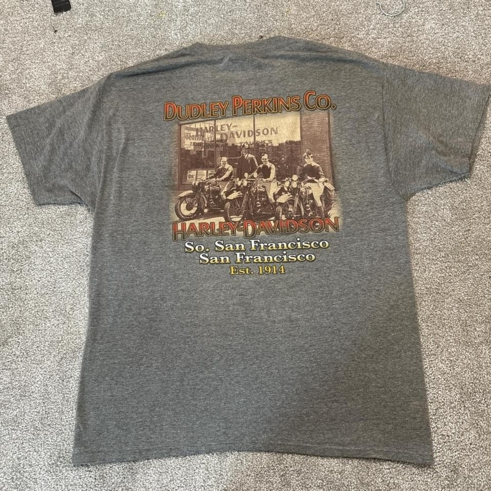 Harley-Davidson Gray Vintage Fade Graphic T-Shirt Large
